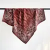 Lenço de Seda Quadrado Pequeno Estilo Coreano Retrô Artístico Castanha Lenço Jacquard Novo Atmosfera Versátil Lenço de Cabeça Decorativo Lenço de Pescoço