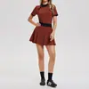 Set Deportivo de Tenis y Golf, Camisa Polo con Cuello, Camiseta de Fitness para Exteriores, Top y Falda Corta, Conjunto Ligero de Dos Piezas para Verano