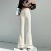 Calça Social Preta Micro-Flare Feminina Outono Inverno Nova Cintura Alta Emagrecimento Petite Não Apertada nas Pernas Tamanho Grande Calça Flare Casual