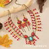 Estilo étnico exótico tocado cadena de frente collar bohemio antiguo retrato de viaje de Yunnan Lijiang colgante de cejas accesorios para el cabello