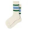 Calcetines Blancos para Mujer Línea Gruesa Retro para Hombre ins Algodón de Moda ins Moda Verano Delgados a Rayas Apilados para Mujer