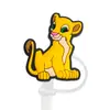 Tapa de Pajita de Dibujos Animados Lindo Rey León de 8-10MM Tapón de Pajita a Prueba de Polvo Cubierta Protectora para Pajita de Vidrio