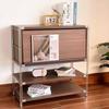 Gabinete de Almacenamiento con Puerta abatible, Vitrina Multifuncional, Gabinete Vintage, Estante de Almacenamiento Estilo Japonés, Revistero Bauhaus de Múltiples Niveles de Pie