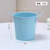 Cubo Metálico Mini Color Caramelo Cubo Pequeño de Metal Portalápices de Escritorio Cubo Decorativo de Almacenamiento Maceta Pequeña para Planta Suculenta