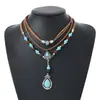 Collar de Colores Turquesa de Terciopelo con Cuentas de Madera Transfronterizo Europeo y Americano Moda de Gama Alta Nicho Juego de 2 Piezas para Mujeres