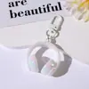 Chaveiro Minimalista Doce Legal Fone de Ouvido 3D Pingente para Mochila de Estudante Estilo Legal Criativo Decoração de Mochila Presente para Melhor Amigo