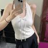 Camisola de encaje blanco estilo BM con lazo y almohadillas para el pecho para mujer, nueva y atractiva top interior ajustado para chica.