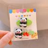 Nueva horquilla de panda de dibujos animados hada acabado cabello roto no daña banda de goma acrílica joyería linda para niños lote