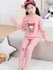 Conjunto de Ropa Interior de Algodón para Niños Ropa y Pantalones de Otoño para Niños Pijamas 100% Algodón para Niñas Pijamas para Niños Mayores Ropa Térmica de Algodón