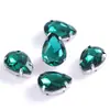 Strass de Garra de Cristal em Forma de Gota de Água, Strass de Vidro de Garra Única Costurado à Mão de Quatro Cantos, Acessórios para Joias e Roupas DIY
