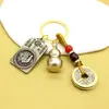 Chaveiro de Latão do Zodíaco Benmingfo Oito Divindades Protetoras Pingente para Chave de Carro Ornamento de Moeda dos Cinco Imperadores Benmingnian