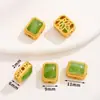 Cuentas de gota de oro real chapado en cobre estilo chino colgante geométrico de oro pulsera cuentas sueltas colgante accesorios DIY