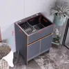 Gabinete de fregadero de acero inoxidable Gabinete de balcón Fregadero de lavandería integrado Lavavajillas Gabinete de piso de cocina Apartamento pequeño Gabinete de baño para el hogar