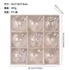 Decoraciones Navideñas 8cm/9Pzs Bola de Navidad Transparente Pintada con Mascota Caja de Regalo Set Colgante para Árbol de Navidad