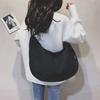 Novo Estilo De Lona Dumplings Big Bag Ombro Crossbody Lona Bolsa Estilo Coreano Menina Estudante Big Bag Lazer Viajante Bolsa Feminina