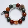 [Frijoles de Azúcar con Hilo de Color] Flor de Pegamento Rojo Cristal Natural Pulsera de Cabello Verde para Mujer La Más Fácil de Combinar Pulsera de Regalo Venta al por Mayor