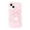 Gato con Lazo Adecuado para Apple 17 Linda Funda para Teléfono Móvil Iphone13Promax Doble Soporte 16 Nuevo Modelo para Mujer 15