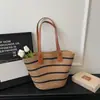 Bolso de Playa de Paja Tejida de Gran Capacidad Versátil de Moda Nuevo para Viajes Diarios y Vacaciones