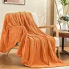 Manta Jacquard de Franela Verde Salvia Adecuada para Sofá, Manta de Franela Ultra Suave, Felpa Ligera