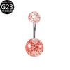 Anillo para Ombligo de Bola de Acrílico con Purpurina de Titanio F136 Material G23 Joyería para Piercings Venta al por Mayor Transfronteriza Amazon