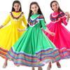 Traje de Danza de Estilo Étnico para Niña Mexicana Traje de Falda Amplia para Niñas Niños Traje de Actuación Disfraz