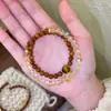 Pulsera Doble Círculo de Citrino Amarillo Natural, un Regalo para Novia, Pixiu para Atraer Riqueza y Buena Suerte, Pulsera de Cristal de Alta Calidad para Esposa