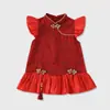 Novo Produto de Verão 2026, Vestido para Menina de Um Ano, Vestido de Peça Única Estilo Chinês, Peça Externa Fina, Vestido Estiloso de Princesa