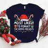 Camiseta de moda para mujer, divertida, "Olvídate del regalo oculto", camiseta navideña, blusa para mujer