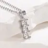 Cadena para Clavícula de Zirconia Popular Transfronteriza Europea y Americana, Collar con Colgante Simple y de Nicho Venta Directa de Fábrica