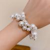 Anillo para el cabello tejido con perlas de estilo coreano, cuerda para el cabello hecha a mano con cuentas, hermosa pulsera para niña, lazo para el cabello, accesorio para el cabello de doble uso