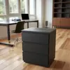 Gabinete de Cajones Moderno Minimalista Nórdico para Dormitorio y Sala de Estar con Enchufe, Oferta Especial, Oumeigong Negro y Blanco, Personalizable con Tres Cajones