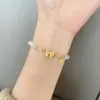 Nuevo Pulsera de Jade Blanco Redonda con Lazo de Princesa y Cascabeles, Pulsera de Felicidad de Dos Vidas para Mujer