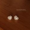 Pendientes de Plata 925 con Aguja de Oro Real 14K Aleación Diamante Estilo Coreano y Estilo Coreano Elegantes Simples Pendientes de Amor Pendientes para Estudiantes