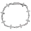 Pulsera Retro de Cruz de Diamantes para Mujer Pulsera de Nicho de Gama Alta Joyería de Mano de Diseño de Nicho de Lujo Ligero Venta al por Mayor Entrega