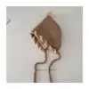 Chapéu Pulôver de Tricô com Bola de Pelo Estilo Coreano Novo, Chapéu de Tricô Torcido, Chapéu Pulôver de Proteção Contra o Frio e Orelhas de Inverno para Bebê