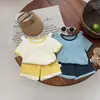 Conjunto de Manga Corta con Bloques de Color Baby Fresh para Bebé Ropa de Dos Piezas para Niños Camiseta y Pantalones Cortos de Costilla Transpirables para Verano