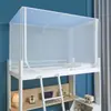Mosquitero Estudiante con Techo Cuadrado y Tres Puertas, Modelo Estudiante para Dormitorio, Mosquitero de Cama a Prueba de Polvo con Cremallera para Dormitorio Estudiantil, Incluye Poste para Ventilador