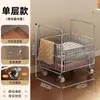 Cesto de ropa de estilo vintage, estante móvil para ropa sucia de baño, carrito pequeño móvil, estante de almacenamiento