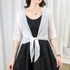 Camisa de chiffon xale de verão com saia camisa de renda camisa de ar condicionado com estilingue fino para todos os jogos estilo ocidental feminino cardigã