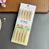 Caixa blister 10 pares de hashis de bambu doméstico sem nó cor natural hashis de bambu barraca de rua rio lago hashis de bambu carbonizado atacado