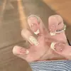 30 Piezas de Puntas Populares de Uñas Artísticas Domésticas, Colección Dulce y Linda de Nudo de Lazo Ojo de Gato Estilo Francés, Puntas de Uñas Portátiles al por Mayor