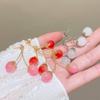 Moda Novos Brincos Brancos Rosa Cereja Femininos All-match High-end Internet Celebrity Brincos Doce Feminino Elegante Brincos