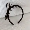 Faixa de Cabelo com Laço Ondulado Retro de Coroa Alta com Flocos no Estilo Coreano, com um Toque Sofisticado e Elegante, Faixa de Cabelo com Presilha Antiderrapante para Mulheres