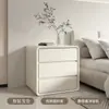 Mesa de noche de madera maciza de alta gama para almacenamiento de cremas, multifuncional, minimalista, moderna, estilo creativo para dormitorio, sensación de lujo ligero, pequeña