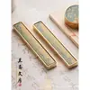 Qianli Jiangshan Latón Sólido Pueblo Regla Pincel Creativo Caligrafía Pequeño Script Regular Fino Dorado Pincel Especial para Escribir Caracteres Prensa Libro Prensa Papel