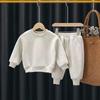 Conjunto de Sudadera de Forro Polar para Niños 2026 Nuevo Estilo para Niños Invierno Cálido Elegante Top Deportivo Conjunto de Dos Piezas de Moda