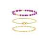 Conjunto de Pulseiras Europeias de Moda em Cobre Banhado a Ouro 14k com Pérolas para Mulheres Design Exquisito Versátil Senso de Moda Joias de Mão