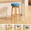 Taburete de barra redondo de madera maciza estilo vintage para cocina con isla, mostrador de bar, balcón de casa de huéspedes, para tomar el té, con reposapiés, taburete alto