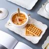 Louça de Mesa de Luxo Leve de Phnom Penh Tigela Dew Tigela para Sobremesa com Duas Alças Tigela para Salada de Aveia e Frutas Celebridade da Internet Coração Fofo de Menina