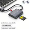 Lector de Tarjetas SD Multifuncional USB Personalizado de Aleación de Aluminio para Computadora Celular Lector de Tarjetas TF Tipo-C Dos en Uno